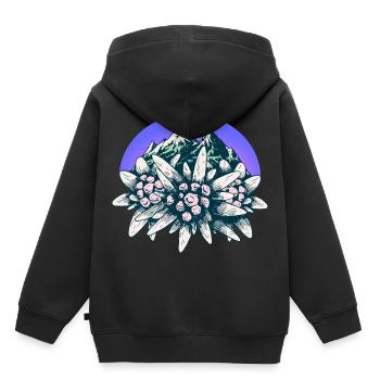 Alps, Allgäu, Tyrol, Edelweiss, Flower, Mountains, Mountain - Kids Premium Organic Hoodie - black - Back - AI Model Kid Male (0cm)