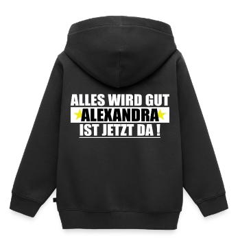 Alexandra Last Name First Name Birthday - Kids Premium Organic Hoodie - black - Back - AI Model Kid Male (0cm)