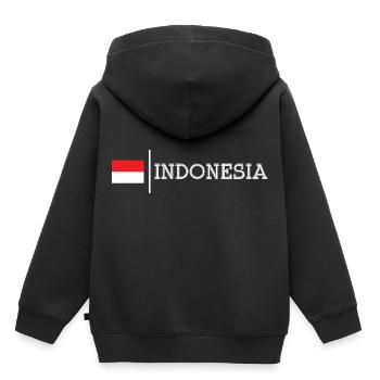 Indonésie - Sweat Premium à capuche enfant bio - noir - Dos - AI Model Kid Male (0cm)