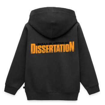 Je devrais écrire ma thèse 10 - Sweat Premium à capuche enfant bio - noir - Dos - AI Model Kid Male (0cm)