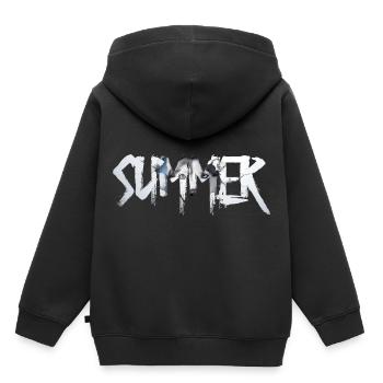 Summer Sommer - Kinder Premium Organic Hoodie - Schwarz - Hinten - AI Model Kid Male (0cm)