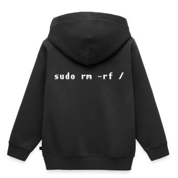 Funny Linux Admin Design - Kids Premium Organic Hoodie - black - Back - AI Model Kid Male (0cm)