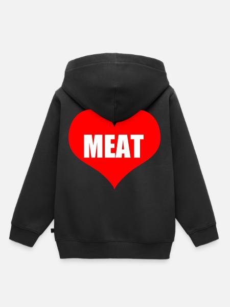 meat - Kinder Premium Organic Hoodie - Schwarz
