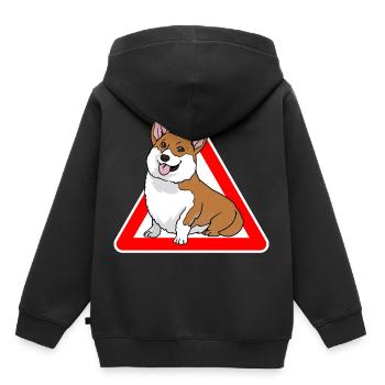 Welsh Corgi Pembroke Cardigan Dog - Kids Premium Organic Hoodie - black - Back - AI Model Kid Male (0cm)