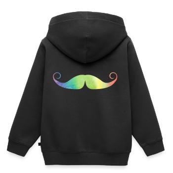 Sainte moustache - Sweat Premium à capuche enfant bio - noir - Dos - AI Model Kid Male (0cm)