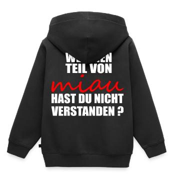 Welchen teil von miau hast du nicht verstanden - Kinder Premium Organic Hoodie - Schwarz - Hinten - AI Model Kid Male (0cm)