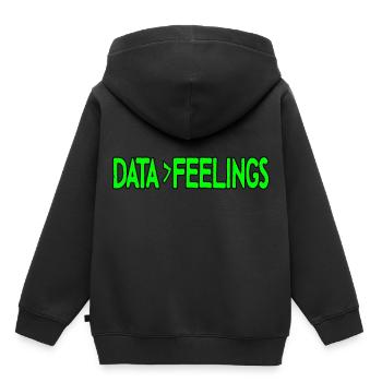 Les données sont plus grandes que les sentiments 4 - Sweat Premium à capuche enfant bio - noir - Dos - AI Model Kid Male (0cm)