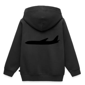 Avion - Sweat Premium à capuche enfant bio - noir - Dos - AI Model Kid Male (0cm)