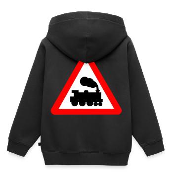 eisenbahn zug tram train railroad railway locomoti - Kinder Premium Organic Hoodie - Schwarz - Hinten - AI Model Kid Male (0cm)