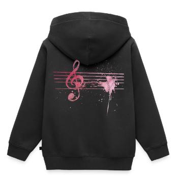 Musique cadeau clé de sol clef - Sweat Premium à capuche enfant bio - noir - Dos - AI Model Kid Male (0cm)
