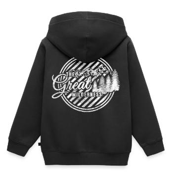 montagnes cadeaux camping woods forêt de camping - Sweat Premium à capuche enfant bio - noir - Dos - AI Model Kid Male (0cm)