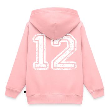12 - Kinder Premium Organic Hoodie - Rosa - Hinten - AI Model Kid Female (0cm)