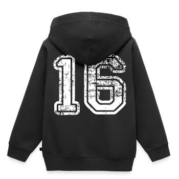 16 - Sweat Premium à capuche enfant bio - noir - Dos - AI Model Kid Male (0cm)