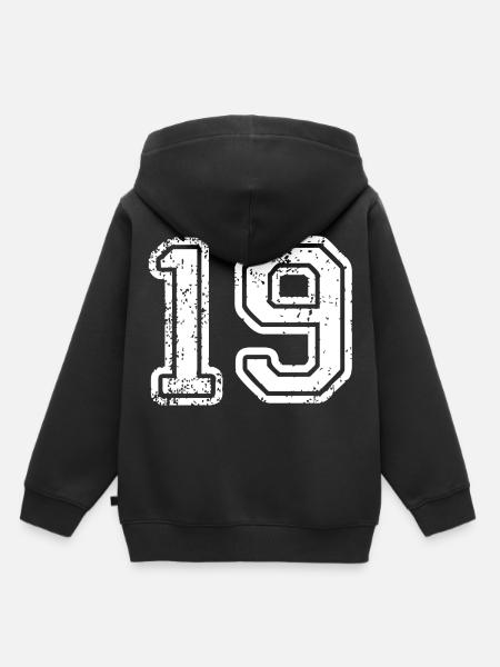 19 - Kinder Premium Organic Hoodie - Schwarz