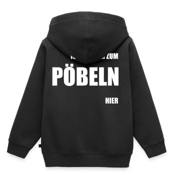 JE SUIS JUSTE LÀ POUR ME MOQUER - Sweat Premium à capuche enfant bio - noir - Dos - AI Model Kid Male (0cm)