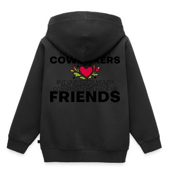 Nos conversations inappropriées nous ont fait des amis 4 - Sweat Premium à capuche enfant bio - noir - Dos - AI Model Kid Male (0cm)