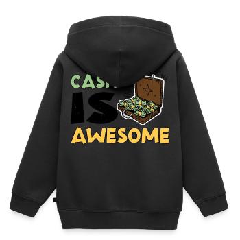 L’argent est génial 7 - Sweat Premium à capuche enfant bio - noir - Dos - AI Model Kid Male (0cm)