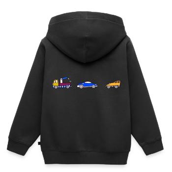Voiture de voiture - Sweat Premium à capuche enfant bio - noir - Dos - AI Model Kid Male (0cm)