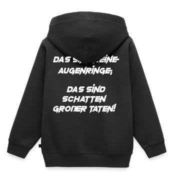 Das sind keine Augenringe .. Schatten großer Taten - Kinder Premium Organic Hoodie - Schwarz - Hinten - AI Model Kid Male (0cm)
