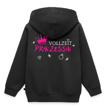 Vollzeit Prinzessin - Kinder Premium Organic Hoodie - Schwarz - Hinten - AI Model Kid Male (0cm)