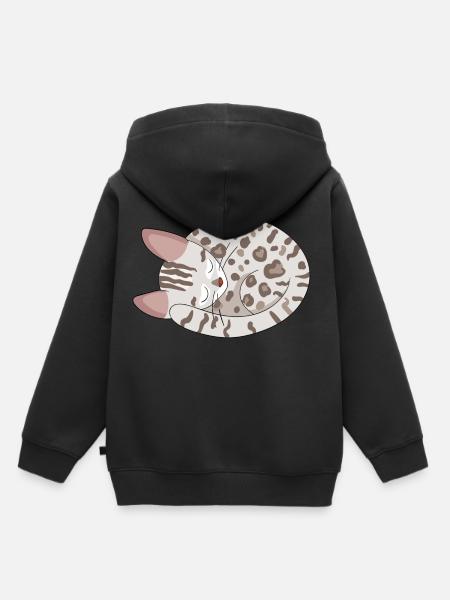 Chat de Bengale Chat - Sweat Premium à capuche enfant bio - noir