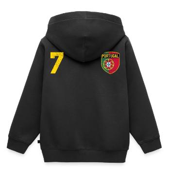 LE PORTUGAL - Sweat Premium à capuche enfant bio - noir - Dos - AI Model Kid Male (0cm)
