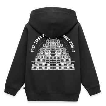 Free Tekno Free Party Free People - Kids Premium Organic Hoodie - black - Back - AI Model Kid Male (0cm)