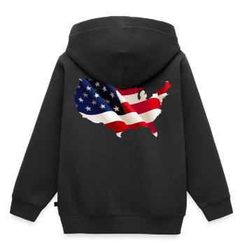 United States - Kids Premium Organic Hoodie - black - Back - AI Model Kid Male (0cm)
