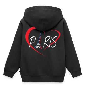 I Love Paris - Kinder Premium Organic Hoodie - Schwarz - Hinten - AI Model Kid Male (0cm)