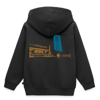 Leipzig Gewandhaus Uni Riese Geschenkidee - Kinder Premium Organic Hoodie - Schwarz - Hinten - AI Model Kid Male (0cm)