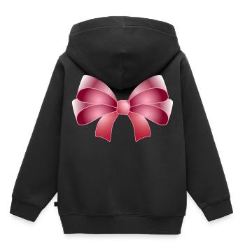 Elegante Schleife in rosa - Kinder Premium Organic Hoodie - Schwarz - Hinten - AI Model Kid Male (0cm)