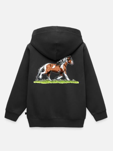 Pferdemotiv Tinker Schecke Geschenk Lustig Irish - Premium børne hættetrøje økologisk - sort