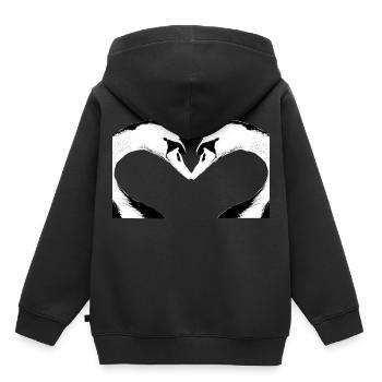 cygne - Sweat Premium à capuche enfant bio - noir - Dos - AI Model Kid Male (0cm)