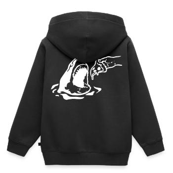Shark with pizza gift idea white - Kids Premium Organic Hoodie - black - Back - AI Model Kid Male (0cm)