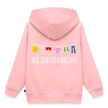 Wä aufhängen - Lass das mal den Papa machen - Kinder Premium Organic Hoodie - Rosa - Hinten - AI Model Kid Female (0cm)