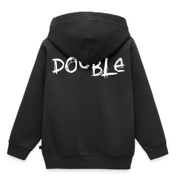 Double Trouble Partnerlook - Kinder Premium Organic Hoodie - Schwarz - Hinten - AI Model Kid Male (0cm)