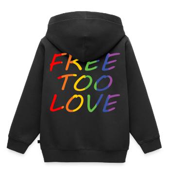 Libre d’aimer - Sweat Premium à capuche enfant bio - noir - Dos - AI Model Kid Male (0cm)