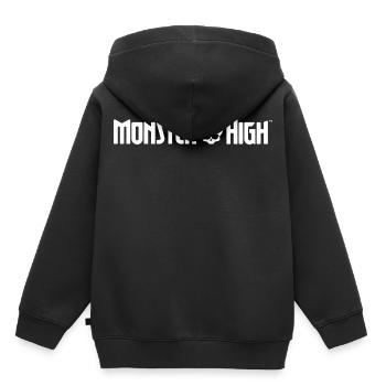 Monster High™ Logo Mit Totenkopf Backprint - Kinder Premium Organic Hoodie - Schwarz - Hinten - AI Model Kid Male (0cm)