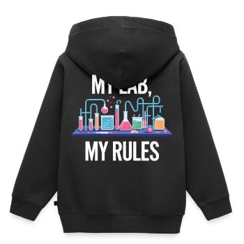 Mein Labor, Meine Regeln - Kinder Premium Organic Hoodie - Schwarz - Hinten - AI Model Kid Male (0cm)