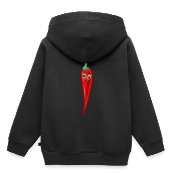 Piment pepperoni chefs de cuisine chef - Sweat Premium à capuche enfant bio - noir - Dos - AI Model Kid Male (0cm)