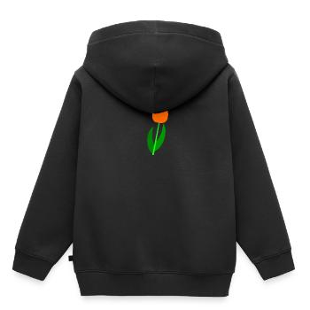 Tulipe Oranje Hollande - Sweat Premium à capuche enfant bio - noir - Dos - AI Model Kid Male (0cm)