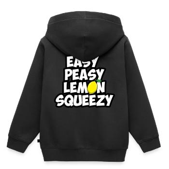 peasy facile squeezy de citron - Sweat Premium à capuche enfant bio - noir - Dos - AI Model Kid Male (0cm)