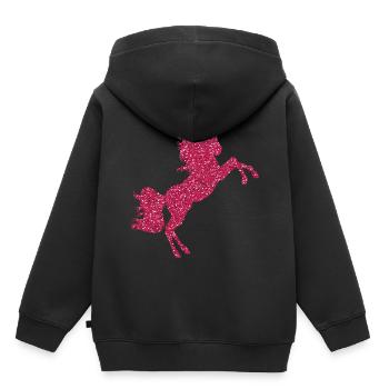 Pink Glittering Unicorn Glitter Pink Gemstones - Kids Premium Organic Hoodie - black - Back - AI Model Kid Male (0cm)