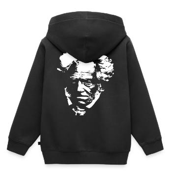 Arthur Schopenhauer - Kinder Premium Organic Hoodie - Schwarz - Hinten - AI Model Kid Male (0cm)
