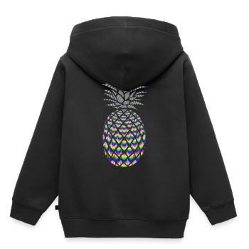 ANANAS PSYCHÉDÉLIQUE - Sweat Premium à capuche enfant bio - noir - Dos - AI Model Kid Male (0cm)