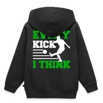 Every Kick I think - Footgolf Soccergolf Football - Sweat Premium à capuche enfant bio - noir - Dos - AI Model Kid Male (0cm)