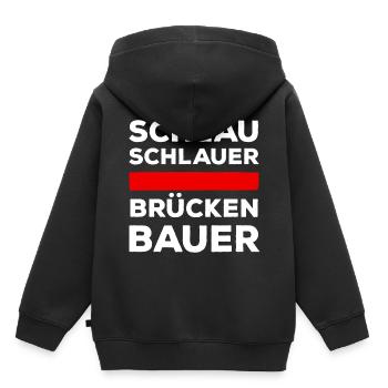 Schlau, schlauer Brückenbauer - Kinder Premium Organic Hoodie - Schwarz - Hinten - AI Model Kid Male (0cm)