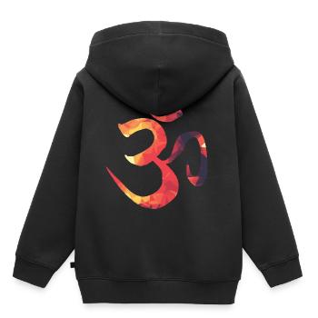 Yoga méditation cadeau Om Hindouisme Bouddha - Sweat Premium à capuche enfant bio - noir - Dos - AI Model Kid Male (0cm)