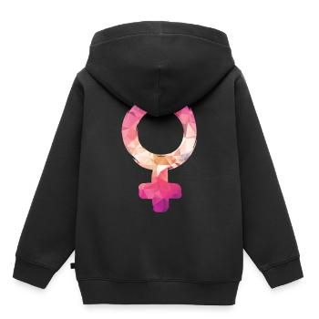 Gender Geschenk Symbol Frau pink Feminismus - Kinder Premium Organic Hoodie - Schwarz - Hinten - AI Model Kid Male (0cm)