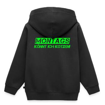 Les lundis je peux vomir idée de motivation au travail - Sweat Premium à capuche enfant bio - noir - Dos - AI Model Kid Male (0cm)